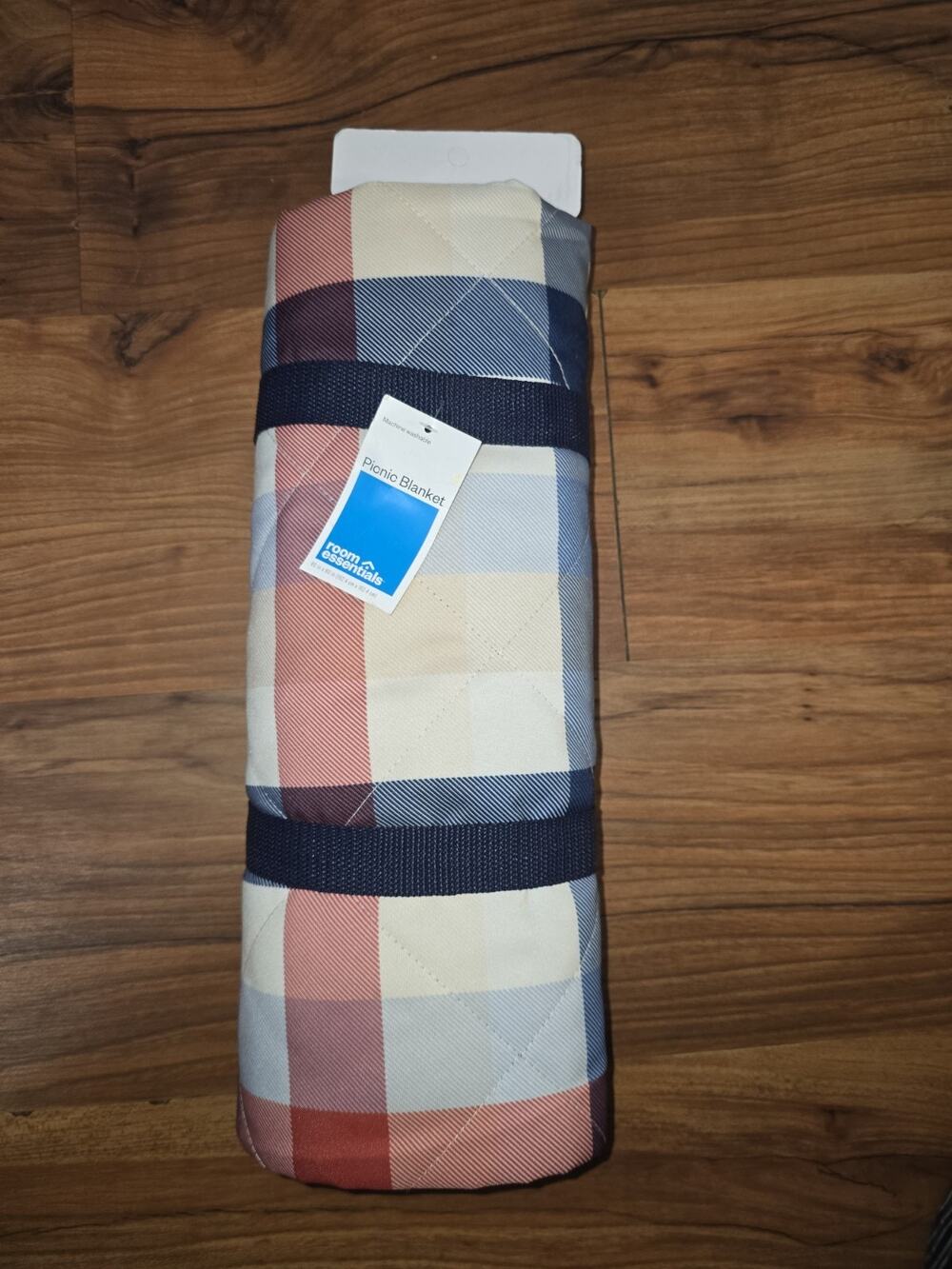 Room Esstentials Picnic Blanket Machine Washable, 60x60 Large Plaid S24